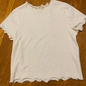 White Shirt with ruffle hem